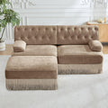 Modular Velvet Chesterfield Sofa with Tassel Skirt.