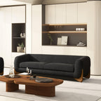 Alpine Sherpa Sofa in Black Boucle - 90.5 Inch.