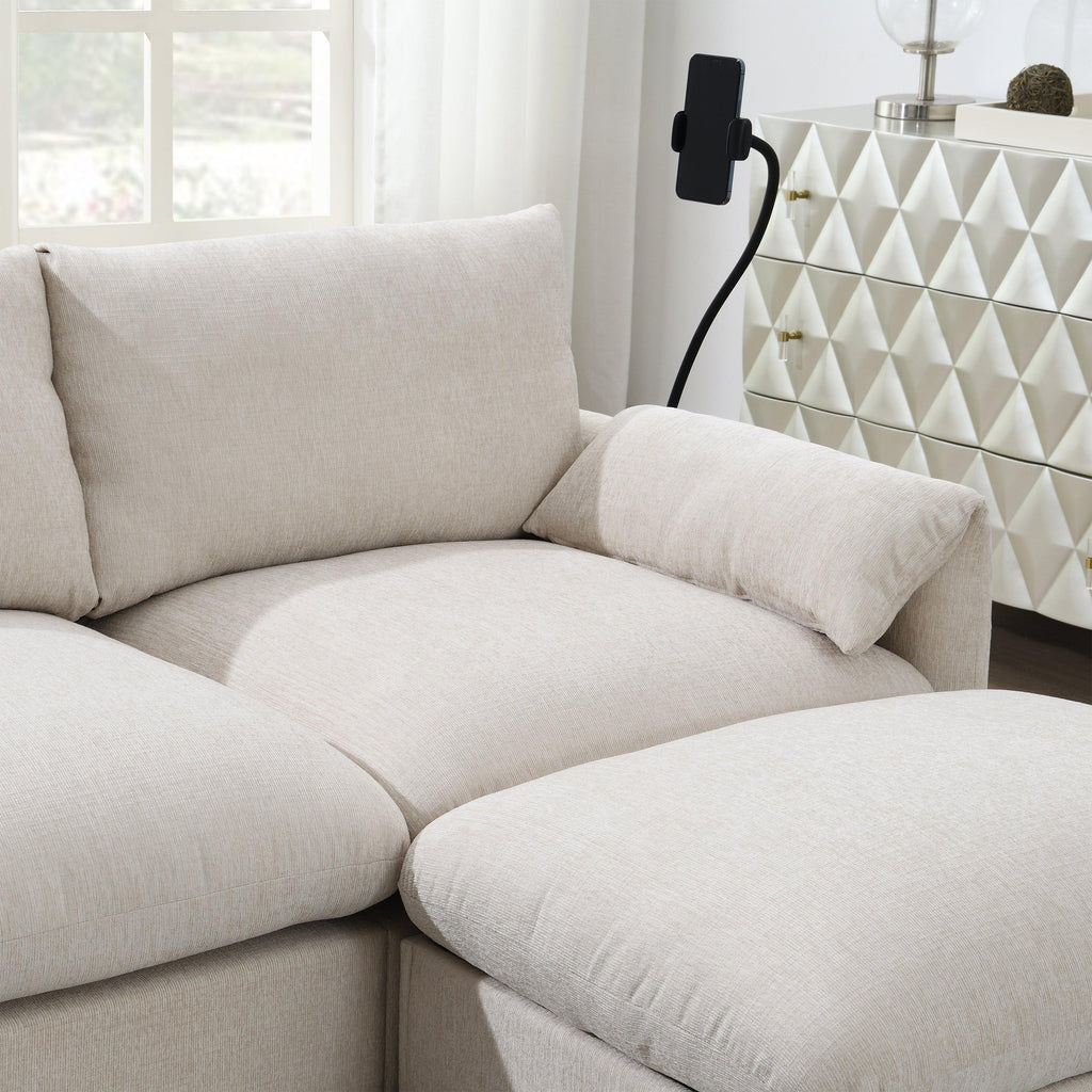 Versatile L-Shaped Sectional Sofa with Storage Ottoman.