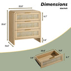 Rattan Nightstand Set of 2 - Modern Bedroom Storage.