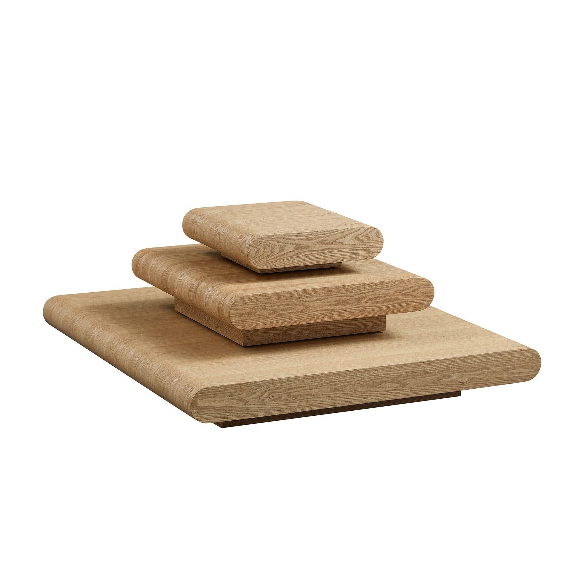 3-Piece Modular Stacking Coffee Table with Natural Look.