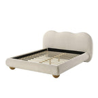 Queen Size Boucle Bed with Wood Feet.