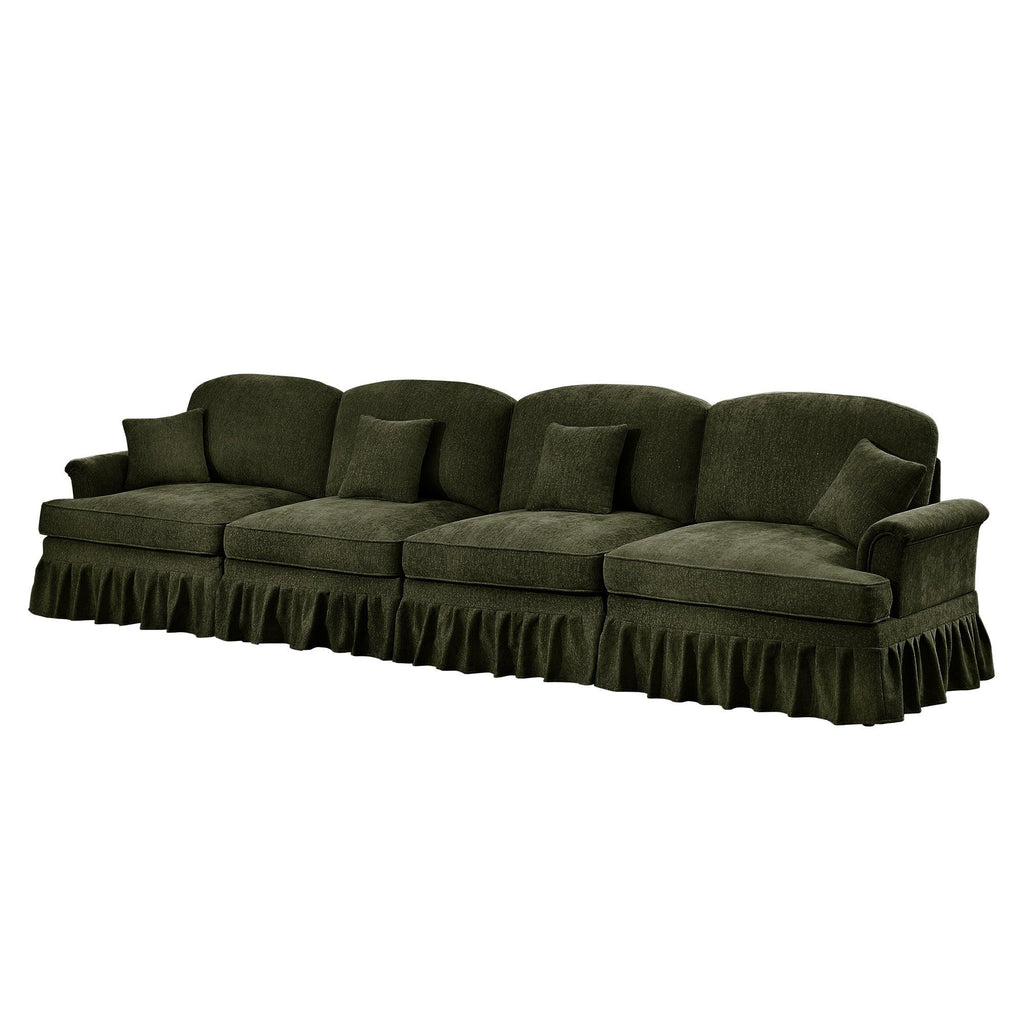 Mid Century 4 Seater Sofa with Flared Arms and Skirts.