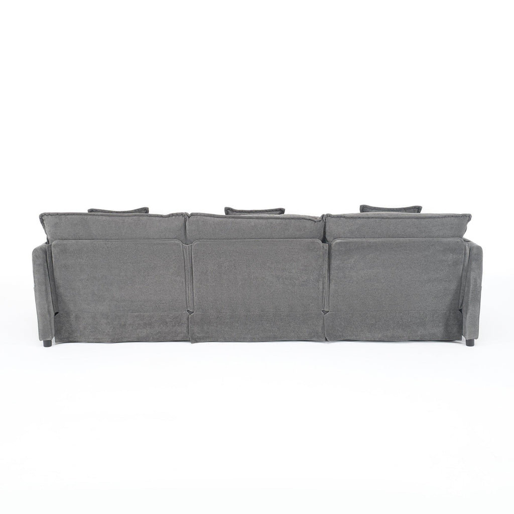 Modular Sectional Sofa in Grey - Deep Seat Comfort.