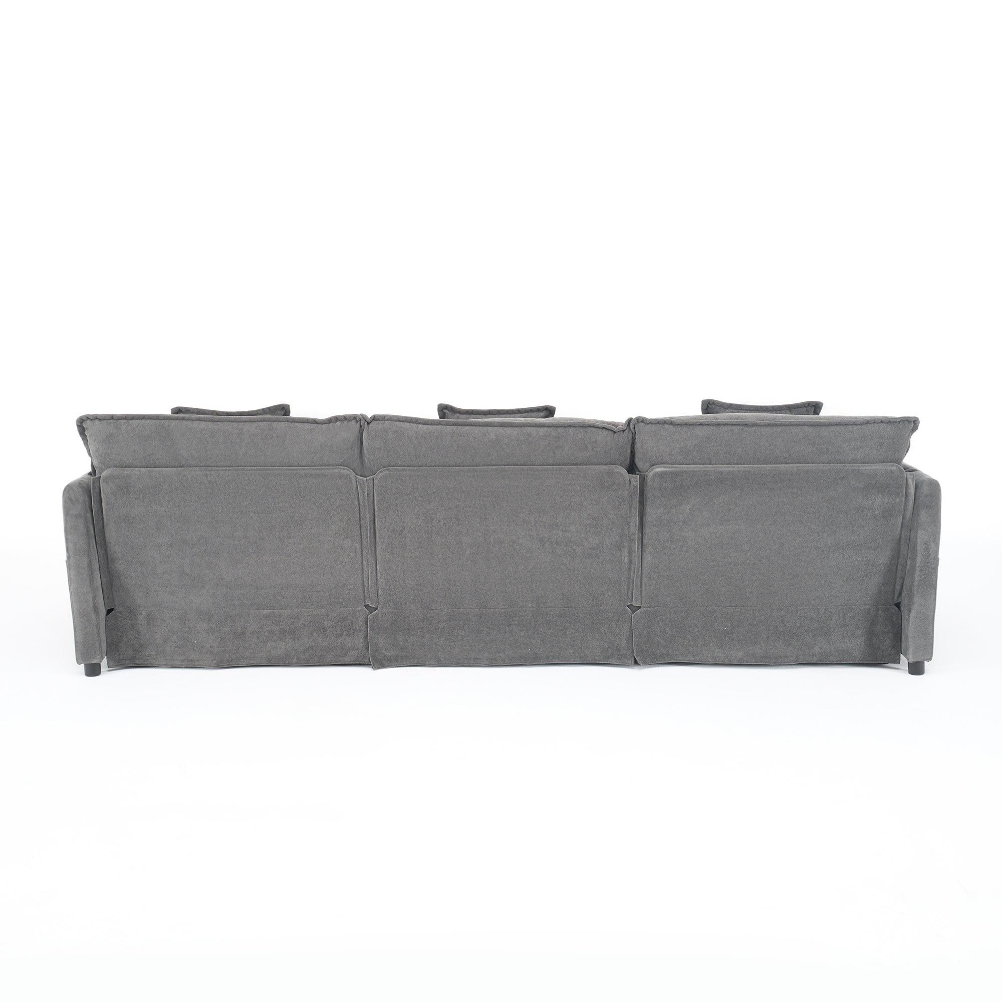 Modular Sectional Sofa in Grey - Deep Seat Comfort.