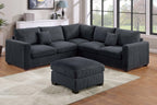 Spacious Modern Sectional Set with Cocktail Ottoman.