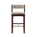 Patricia Wood Upholstered Barstool in Linen