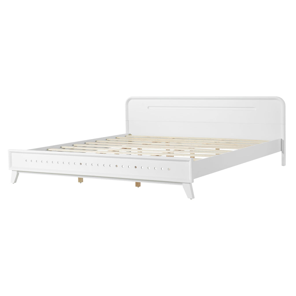Pine Solid Wood King Size Bed - No Box Spring Needed.