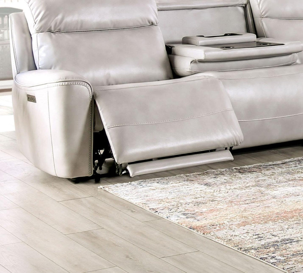 Power Reclining Sectional Sofa with Console & Wedge Chairs.