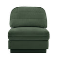 Celena Armless Chenille Accent Chair in Emerald Green