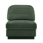 Celena Armless Chenille Accent Chair in Emerald Green