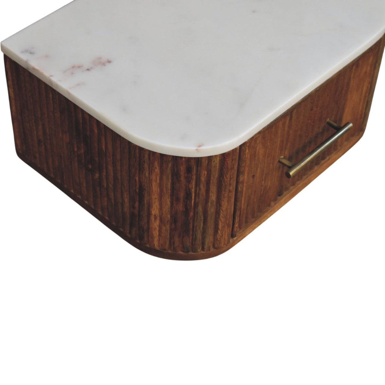 Solid Wood Wall-Mounted Bedside Table - Beaumont Design.