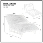 Corduroy sofa chair dimensions and weight capacity diagram, showing ergonomic design and easy assembly for home use.