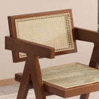 Mid Century Dining Chair - Rattan Accent Armchairs.