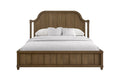 King Planked Panel Bed - Almond with Solid Wood.