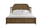 King Planked Panel Bed - Almond with Solid Wood.