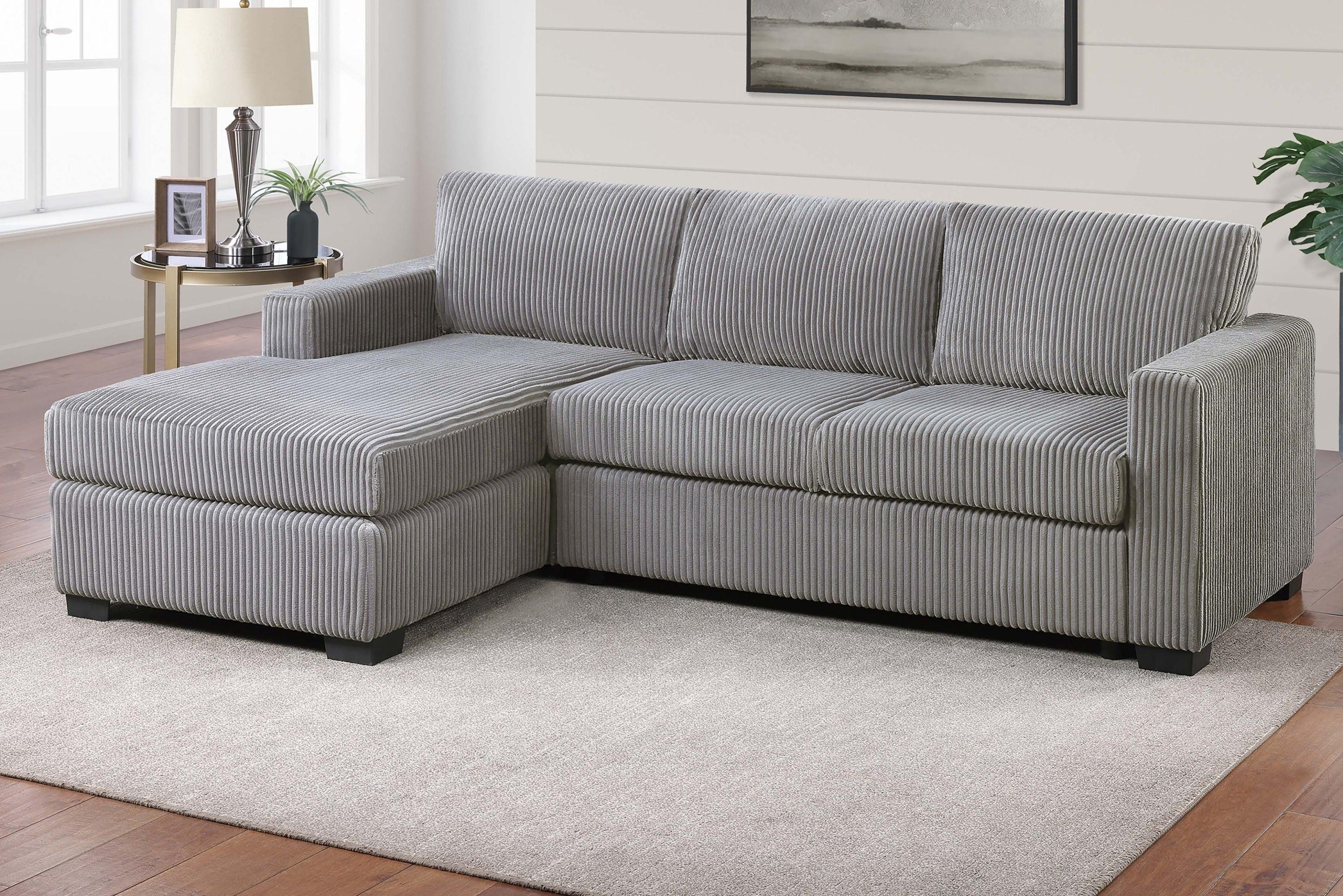 Light Gray L-Shaped Sectional Sofa for Modern Living.