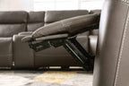 Power Reclining Sectional Dark Gray Sofa for Living Room.