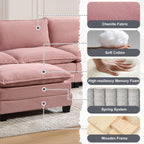 Oversized Modular Sectional Sofa with Movable Ottoman.