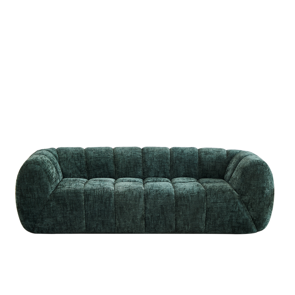 Chenille Foam Sofa - Modern Quilted Design for Comfort.
