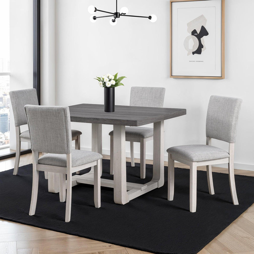 Transitional Dining Set with Upholstered Chairs for Dining Room.