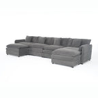 Modular Sectional Sofa Grey - Comfy 4-Seater Couch Set.
