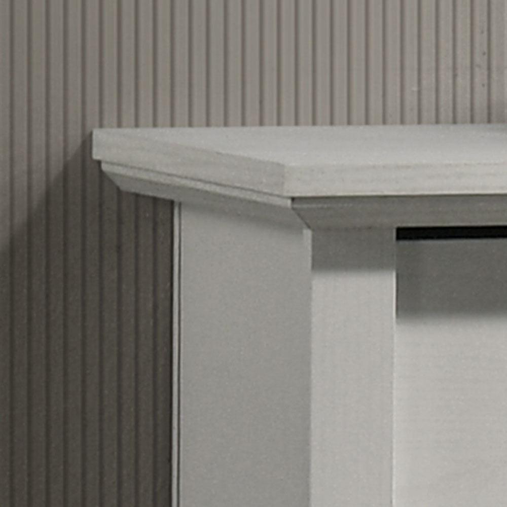 Elara White 6-Drawer Dresser with Black Handles.
