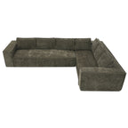 Top-down view of the L-shaped chenille sectional sofa, showcasing its spacious seating and modular flexibility.