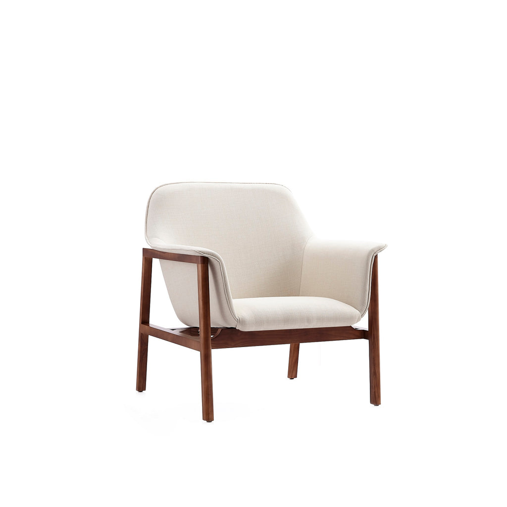 Miller Linen Weave Accent Armchair in Cream