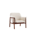 Miller Linen Weave Accent Armchair in Cream