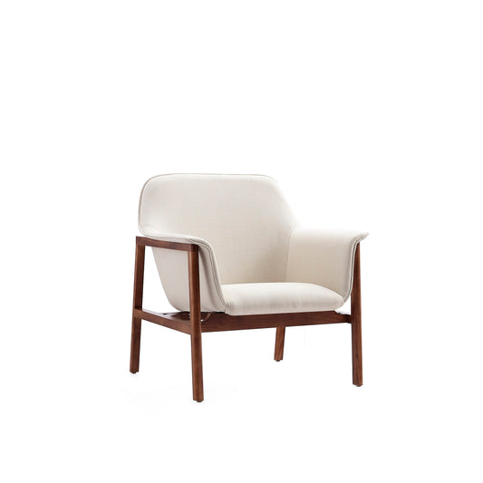 Miller Linen Weave Accent Armchair in Cream