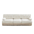 Pet-Friendly Velvet Sofa with Tassel Skirt Design.