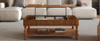 Vintage Brown Lift Top Coffee Table with Storage.
