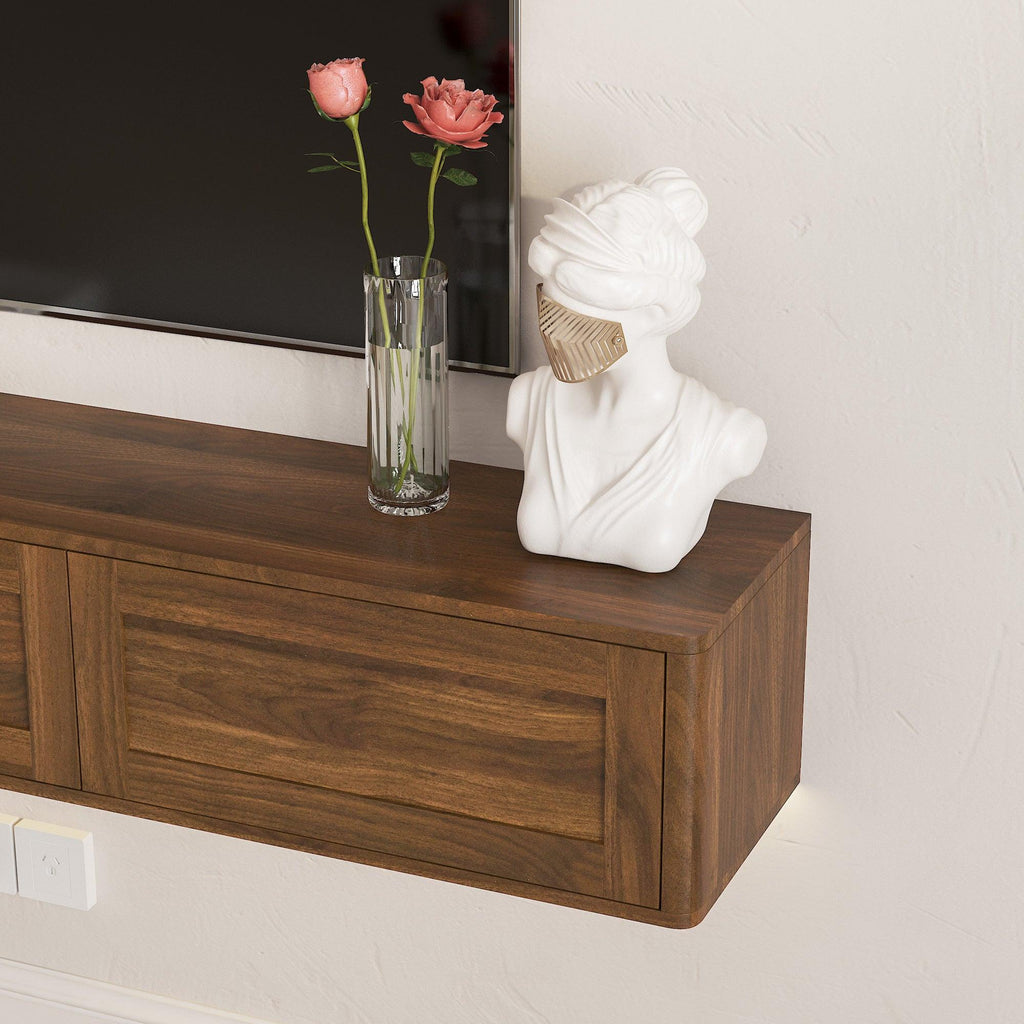 Floating TV Stand with LED Lights for Living Room.