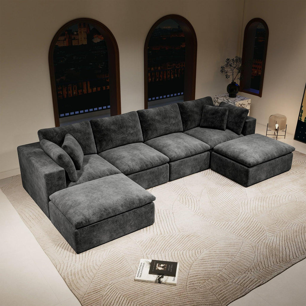 Modular Sectional Sofa Grey - Comfy & Stylish Couch.