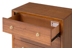 1pc Walnut Finish Five-Drawers Tall Chest for Bedroom.