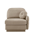 Celena 1-Seater Chenille Sofa in Light Coffee