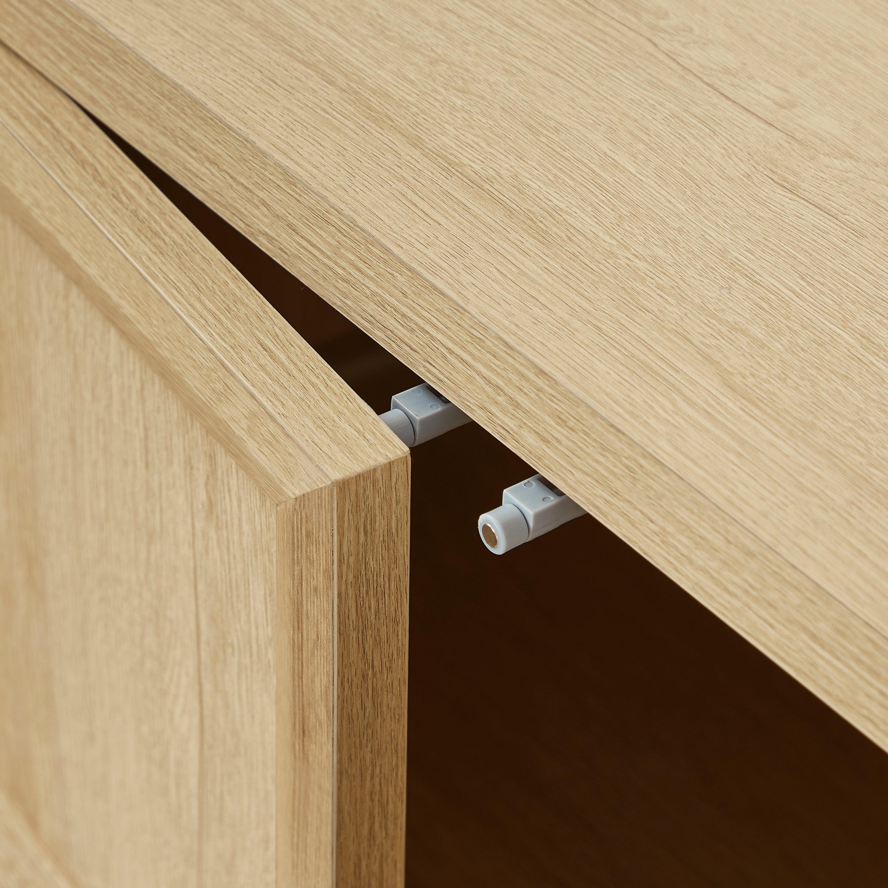 67'' Oak Sideboard Storage Cabinet with Tip-On Opening.