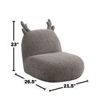 Chenille Upholstered Deer-Shaped Kids Chair, Brown.