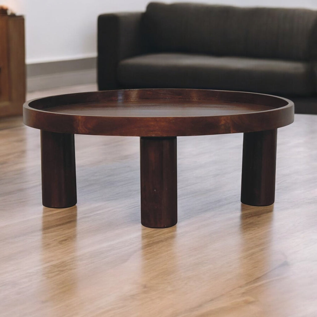 Solid Wood Crescent Chestnut Coffee Table