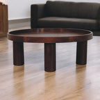 Solid Wood Crescent Chestnut Coffee Table