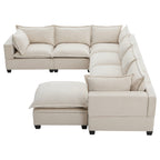 117.5'' Modular Sectional Sofa with Movable Storage Ottoman.