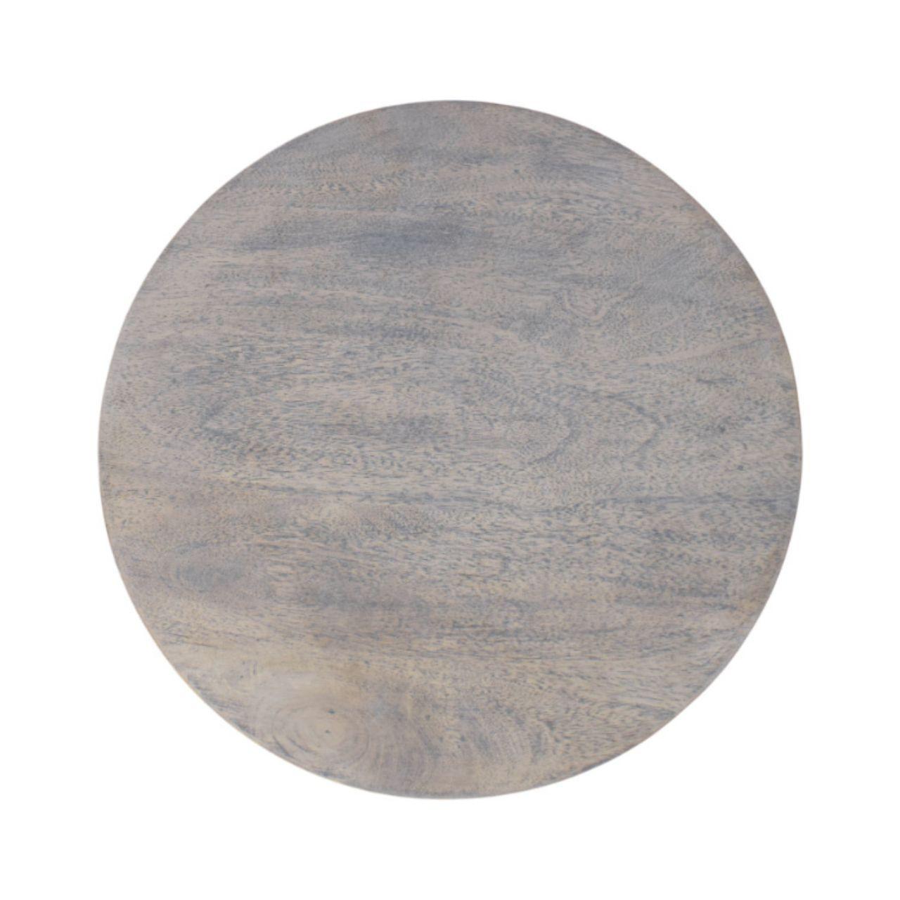 Wood Ellsworth Round Side Table - Acid Wash Finish.
