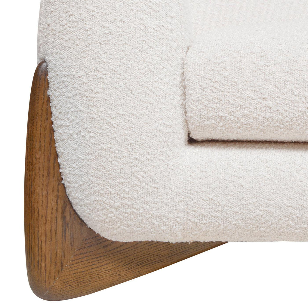 Alpine 90.5' Sherpa Sofa, Ivory White Boucle.
