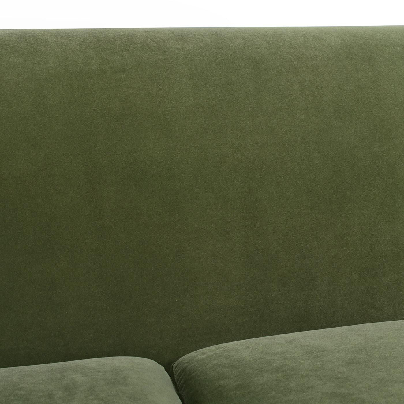 Alana Lawson Olive Green Velvet Sofa for Living Room.