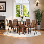 Mid-Century Modern Glass Dining Table for Small Spaces.