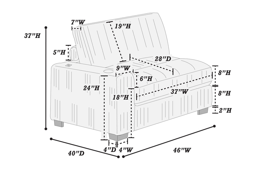 6-PC Modular Sectional Sofa Set with USB Cup Holder.