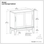 Harper Low Storage Cabinet for Organized Living Spaces.