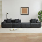 114-inch Modular Corduroy Sofa – Flexible Design & Comfort.