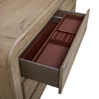 Curved Dresser with English Knotty Oak Finish.